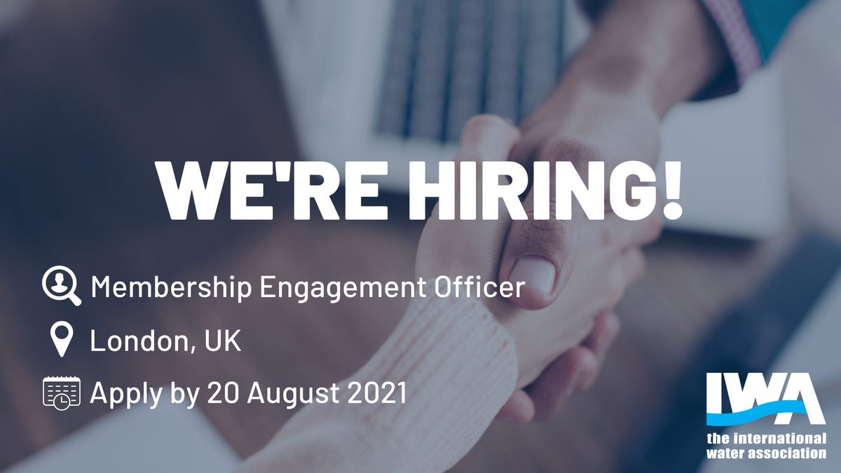We're hiring! IWA is currently recruiting for a Membership Engagement Officer, apply by 20 August 2021. 

For more information, check out the job description on our website: ow.ly/dRqB50FGXiZ