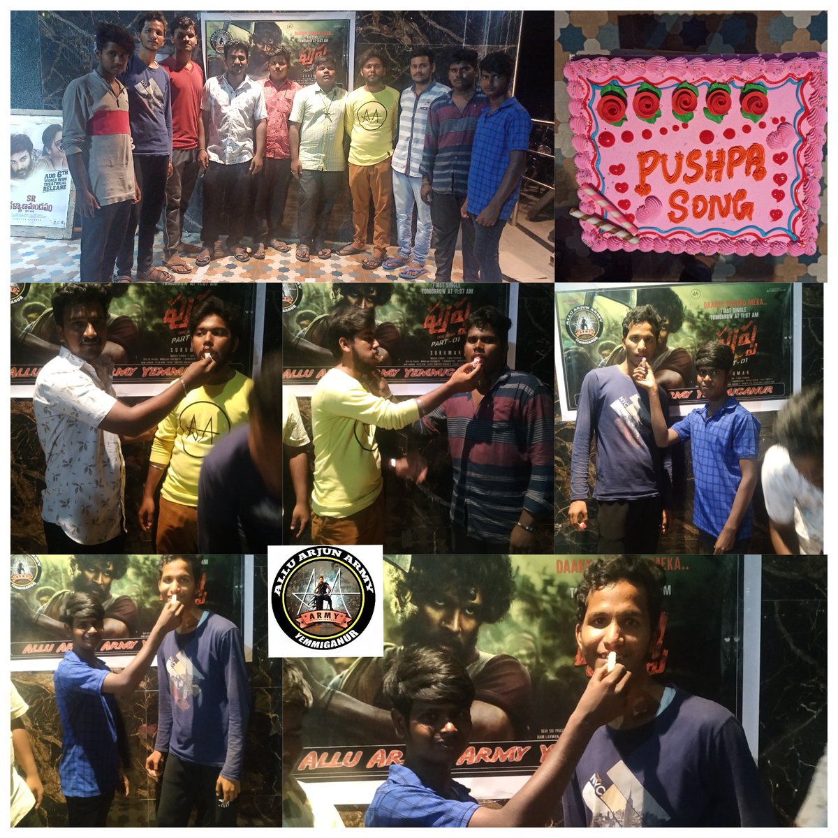 AA_Fans_YGR's tweet photo. A Another cake cutting celebration from our team
#AlluArjunArmy Yemmiganur song Successful celebration 🔥
#Pushpa // @alluarjun // #DakkoDaakkoMeka
@PushpaMovie @imsarathchandra @MythriOfficial @TrendsAlluArjun @ThisIsDSP @AlluArjun_Army https://t.co/pmRT5eyU74