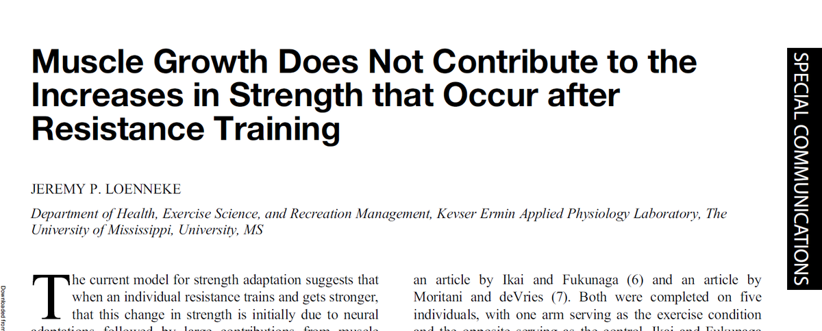 jploenneke's tweet photo. Appreciate the opportunity to participate in a "Contrasting Perspectives" piece with Dr. Folland/Balshaw on whether growth plays a role with changes in strength with resistance training

Muscle growth does not 
https://t.co/uKNRxwvkwt

Muscle growth does
https://t.co/4KV5NRiKjg https://t.co/dRlMRVcT3H