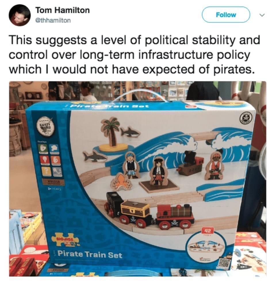 bigjigstoys's tweet image. It's a pirates life for us... 🏴‍☠️

#Bigjigs #TrainTime #TrainSet #ImaginativePlay #adventurethroughplay