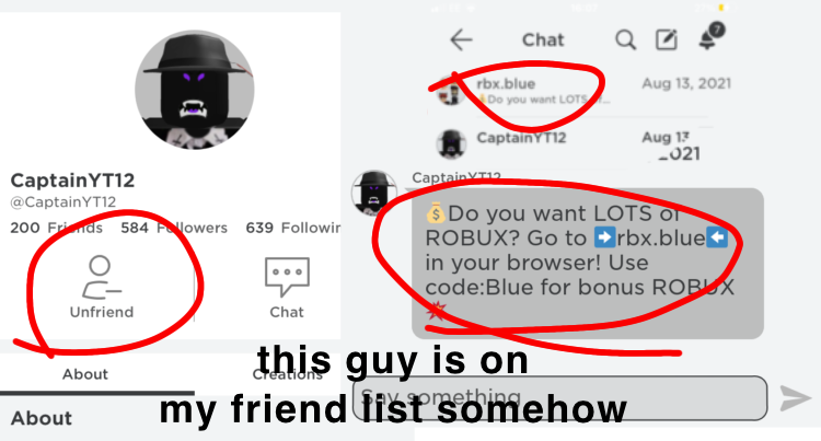 TheOfficalXToon's tweet photo. @SharkBloxYT This scam boy messaged me on Roblox, but hes never been on my friend list before. Idk how he added me https://t.co/qb2aHSbbMR