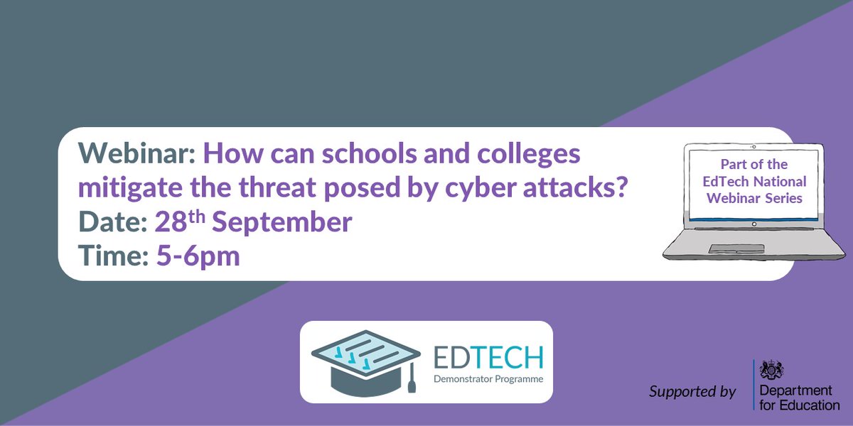 EdtechDemo's tweet image. Great to announce @joloustone and @nathanthirlby from #EdTech Demonstrator @Kibprimary @Discoverytrust and Luke Ravenscroft from @BishopChalloner will be joining us for this webinar.
Register your place here: eventbrite.co.uk/e/how-can-scho…
#cybersecurity #edtechchat #edutwitter