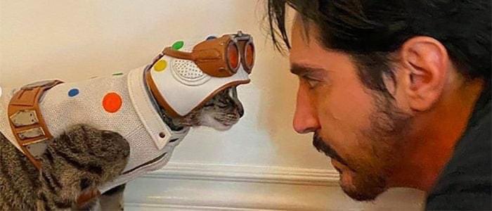 gynoidprincess's tweet image. David Dastmalchian adopted a stray cat who approached him during the filming of The Suicide Squad in Panama, and costume designer Judiana Makovsky sewed a little Polka Dot Man outfit for the cat, named Bubblegum.