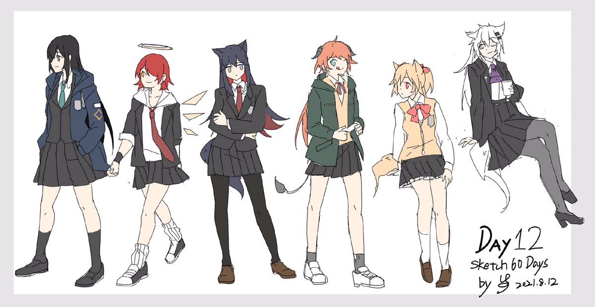 exusiai (arknights) ,lappland (arknights) ,texas (arknights) multiple girls tail animal ears skirt pantyhose wolf ears red hair  illustration images