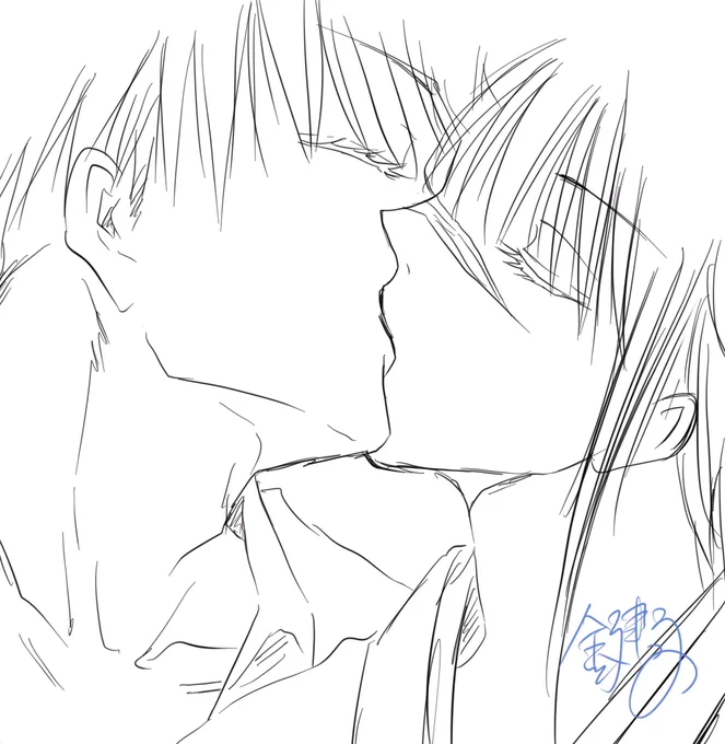 お原稿疲れたから、ちと落描き五歌
チュー描いた 