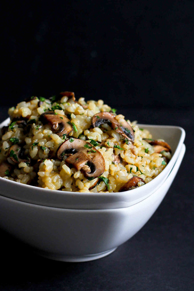 Sometimes side dishes are the best part of the meal, and this Toasted Brown Rice with Mushrooms &amp; Thyme recipe definitely falls into that category! RECIPE: buff.ly/2X7iswt #foodphotography #plantbased