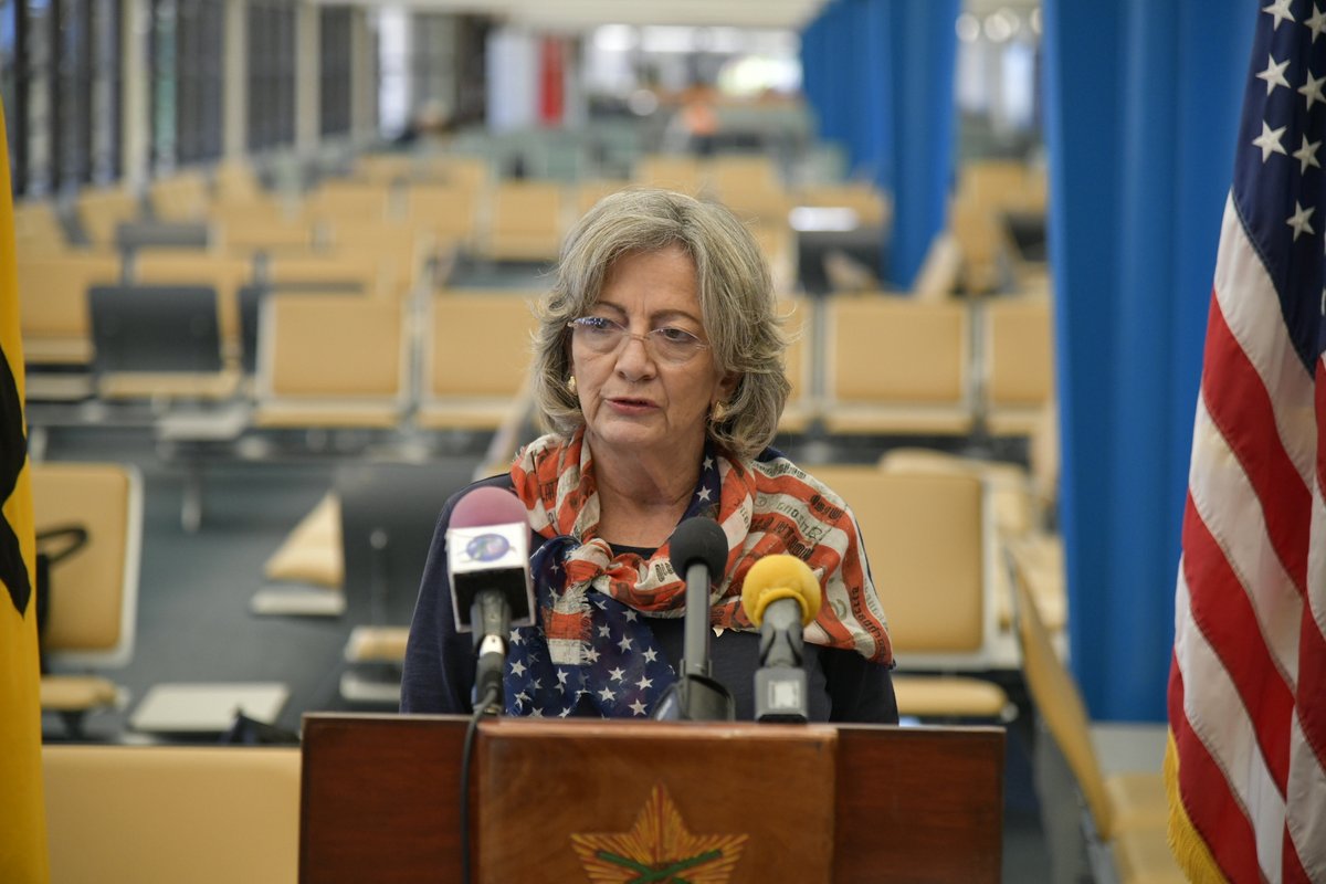 miaamormottley's tweet photo. 1/3: Barbados, today, received more than 70,000 doses of the Pfizer COVID-19 vaccine which are part of an overall gift of more than 200,000 Pfizer COVID-19 vaccines from the Biden Administration. The first batch arrived at the Grantley Adams International Airport on Friday... https://t.co/rKlPi33379