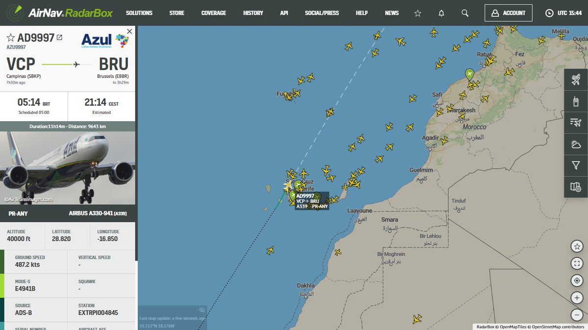 AirNavRadar's tweet photo. Azul's A330-941 (PR-ANY) is operating as cargo from #Campinas to #Brussels. ✈️
Track #AD9997 on RadarBox:
https://t.co/UmxOozs3XC
#Azul #Airbus #A330 #PRANY #RadarBox https://t.co/1mwDTEYGpK