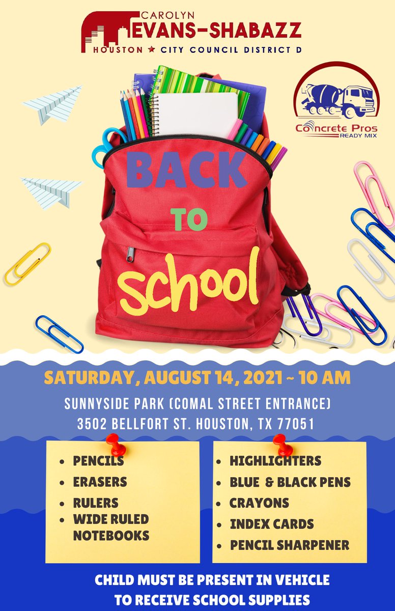 KemiMoyede's tweet photo. Back to School event taking place tomorrow! 
⁦@AttucksPatriots⁩ 
#PrideofSunnyside https://t.co/EawBbZLaA8