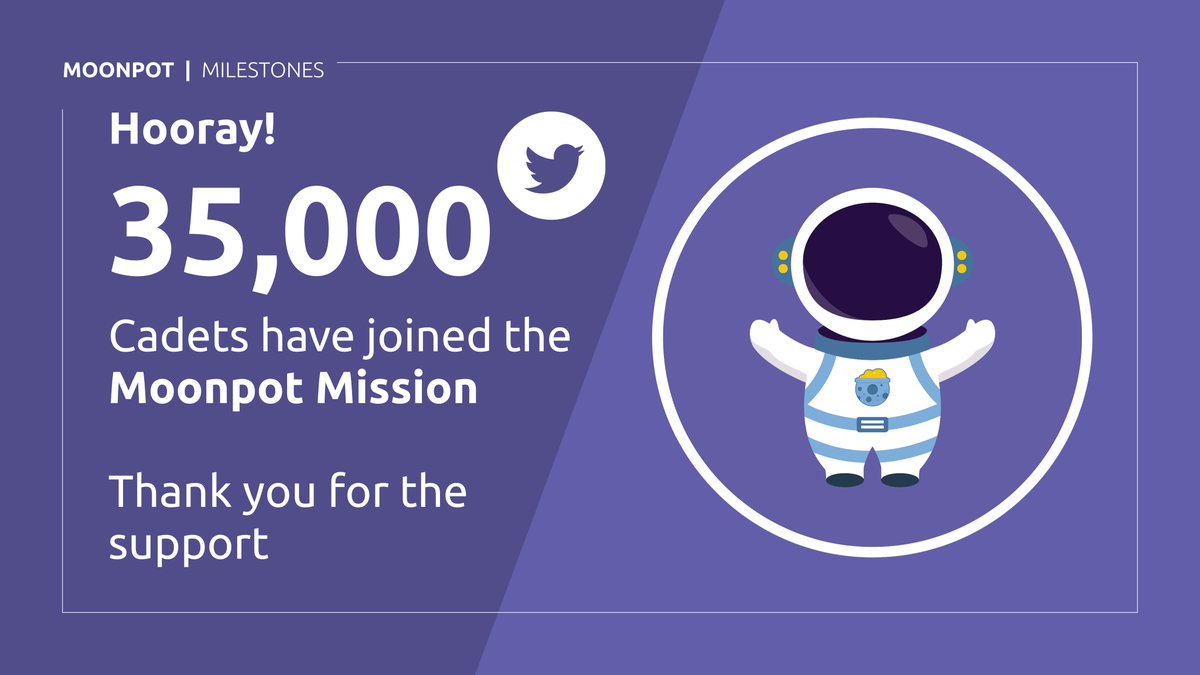 moonpotdotcom's tweet photo. The Moonpot Mission is growing strong!

Ziggy cannot thank you enough for all the support 👨‍🚀  

This is just the beginning... 🚀🌕 https://t.co/5bygsDQ3HX