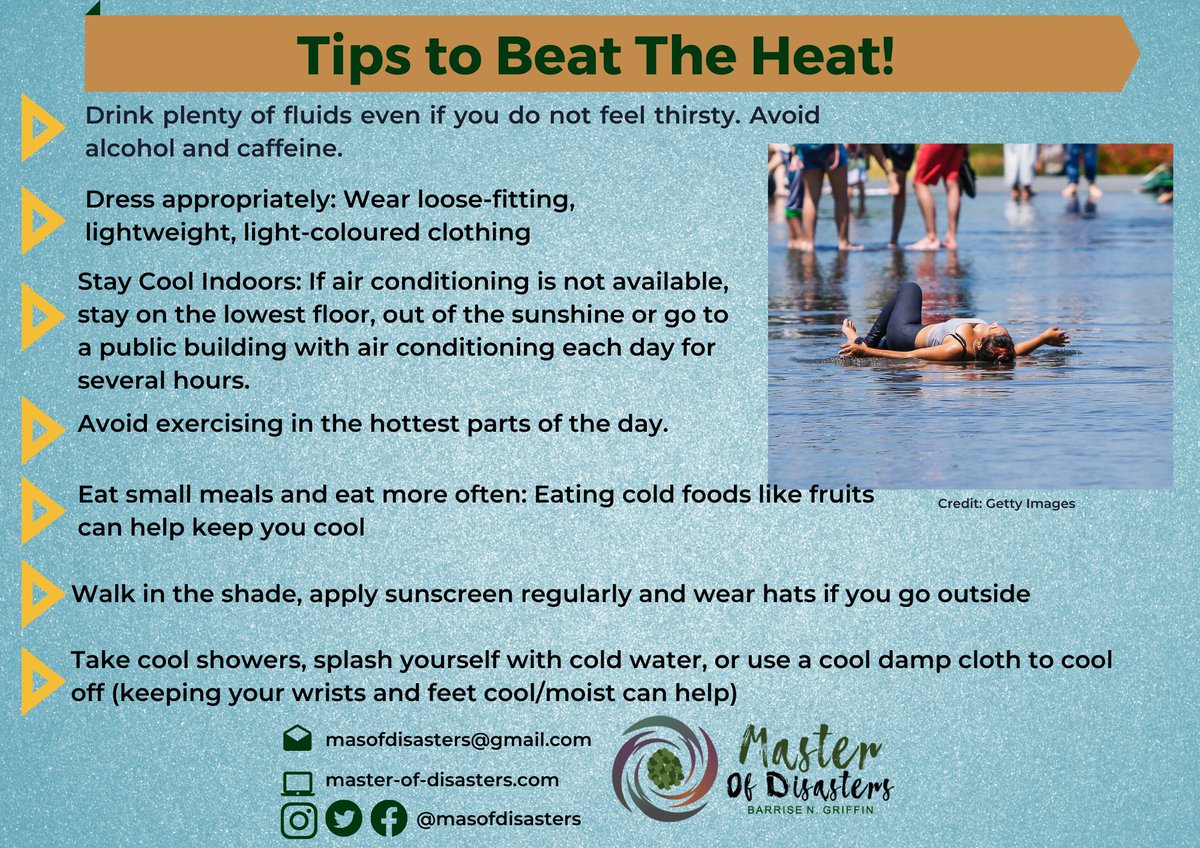 masofdisasters's tweet photo. If you have trouble staying cool while the end of Summer approaches, check out some of my tips to #BeatTheHeat. For a more extensive list check out my recent article: https://t.co/ASTrEQMr6x
Remember to check on your elderly, pregnant, young, and fur babies. #MasterofDisasters https://t.co/4pKMpWL7vT