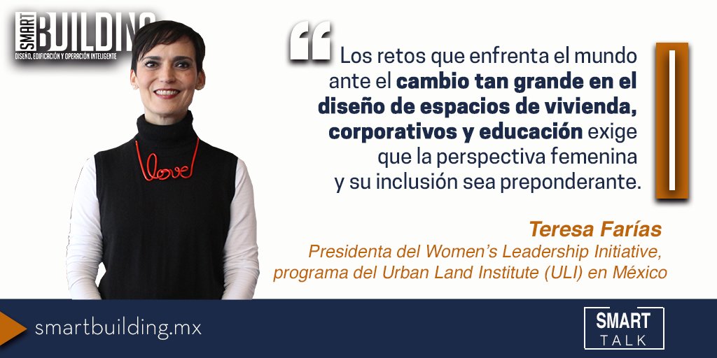 SmartBuilding_'s tweet photo. #SmartQuote Para la arquitecta Farías las mujeres deben estar incluidas en el diseño e implementación de un mundo más equitativo para las nuevas generaciones. #arquitecturamx #construcción https://t.co/i0vmM2foZ6