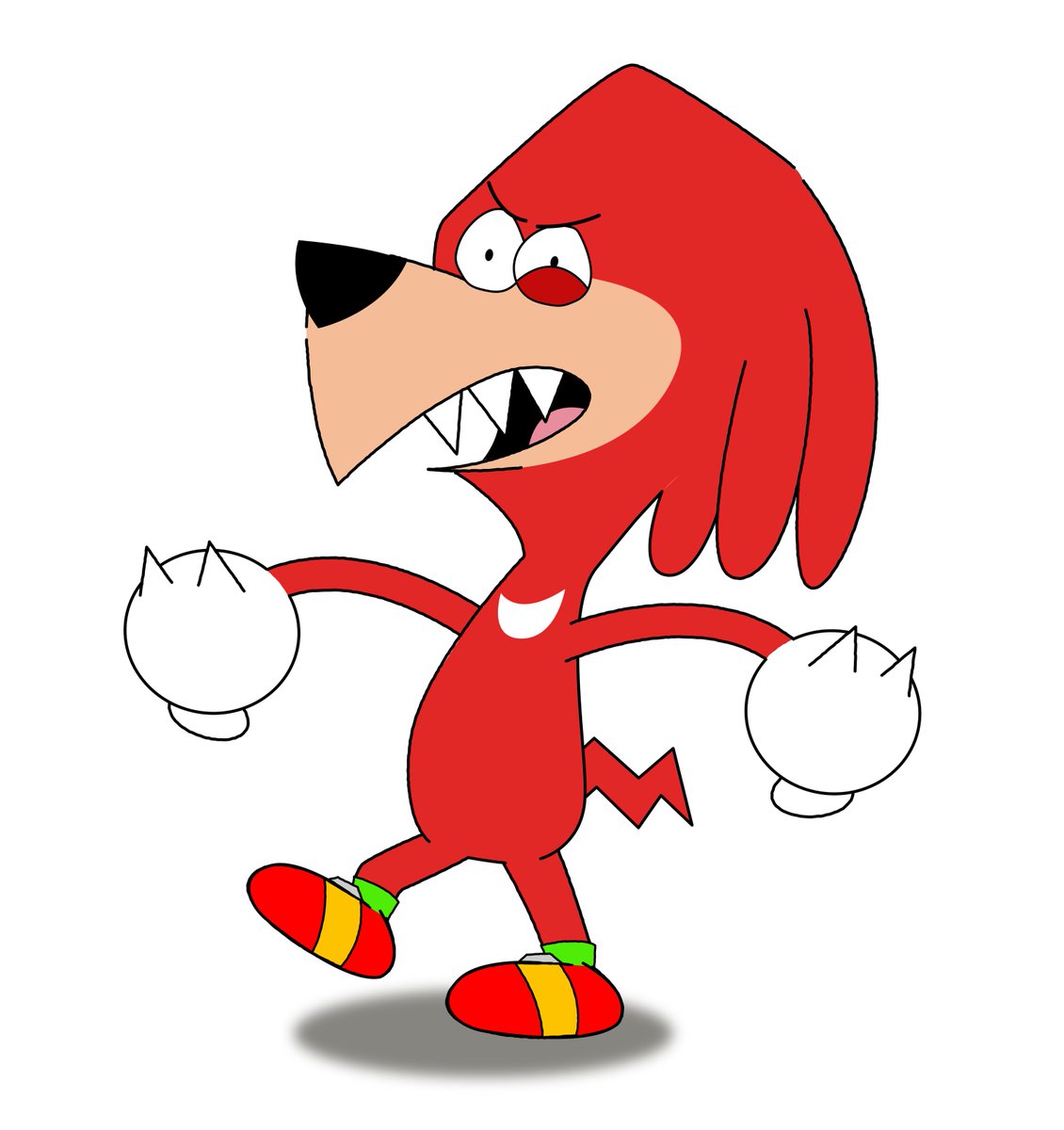I've been watching #Jellystone recently and #Knuckles been on my mind, so  this doodle happened lol, image size:1130x1200