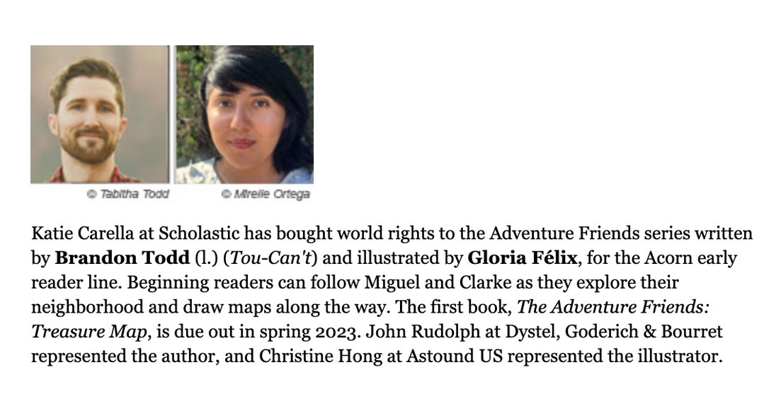 Heybtodd's tweet photo. Finally get to share this early reader series I’m writing for @scholastic and will be illustrated by @gloriafelixart https://t.co/QgTtFRkSAw