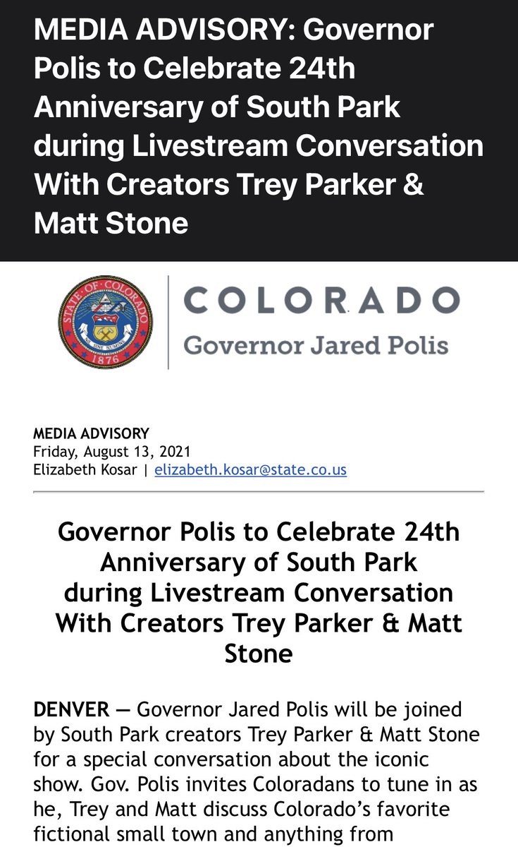 Have I mentioned how much I love Colorado? <a href="/SouthPark/">South Park</a>