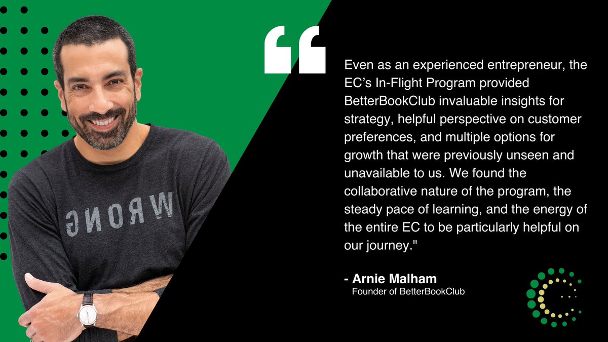 #MeettheInFlighter

Meet <a href="/amalham/">Arnie Malham</a>, 2018 InFlight entrepreneur + founder of <a href="/BetterBookClub/">BetterBookClub.com</a>. Even as a serial entrepreneur, Arnie found that InFlight’s collaborative environment opened new doors as he grew his newest biz. 

Apply today to join InFlight at bit.ly/2TV4I8l.