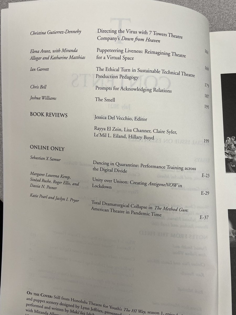 Issue 31.2 of Theatre Topics is in! This is our special issue in Essentials. Congratulations to @drjohnfletcher1 and the authors. Find it in your mailboxes soon or on Project Muse!