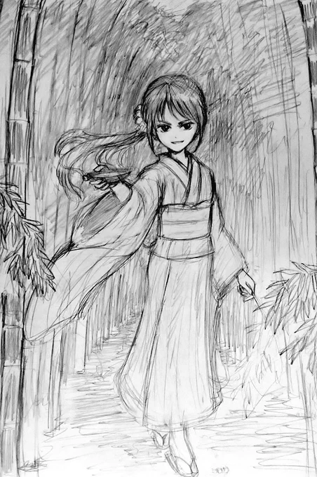 #和清の雑画帳 固定ツイートになっている「お酒のんで～」シリーズの②ですが、以前作成しておいた下書きとは別に、一から下書きを描き起こしました (ポーズ等修正されています)  しばらくはこれの制作にかかりきりなので更新は落書き中心の状態が続きます  よろしくお願いします