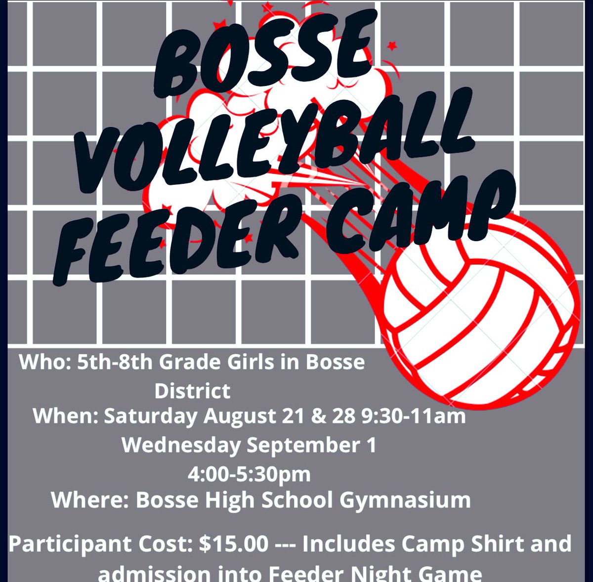 BulldogsVolley1's tweet photo. 🏐🏐Feeder Camp Information Attached! 
Any question please don’t hesitate to contact head coach Nikki Darrett via email https://t.co/TRMVvxSc5c
