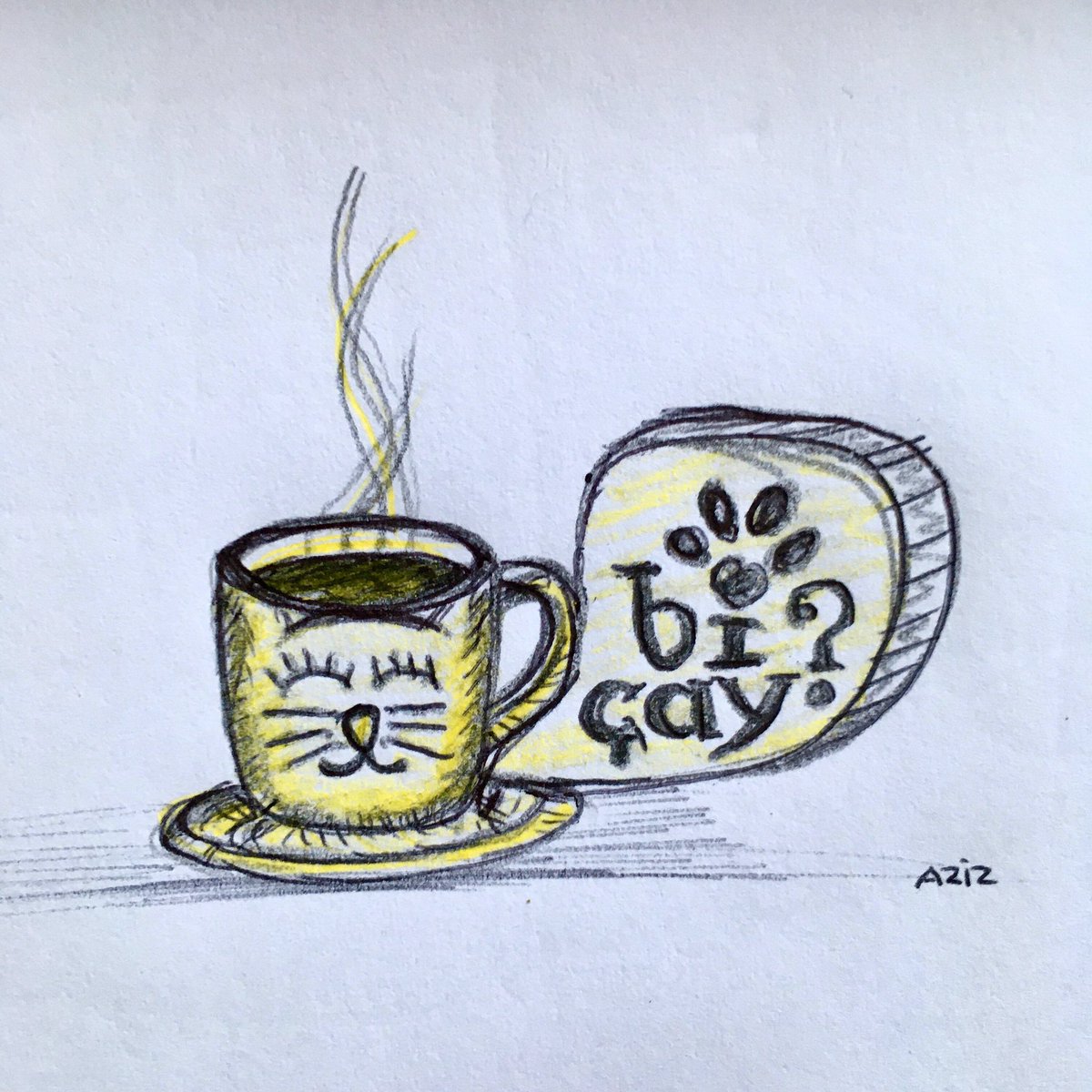 creaziz's tweet photo. bi Γ§ay? #sketch #drawing #cat #kitten #illustration #art #contemporaryart #nft #nftart #kedi #draw #sketchbook #doodle #artist #catstagram #Γ§ay #tea #eatsleepdraw https://t.co/beu4FEKsMM