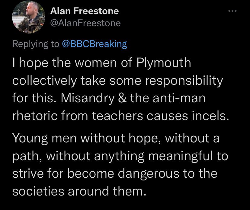 If your take on what happened is similar to this, please go and jump in the sea. Stop blaming women for fragile masculinity