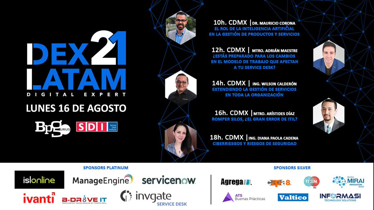 Hoy inicia #DEX21LATAM y aún estás a tiempo de registrarte en los interesantes #webinarsgratuitos que tenemos programados para este LUNES. 
👉 bit.ly/37qo2NQ