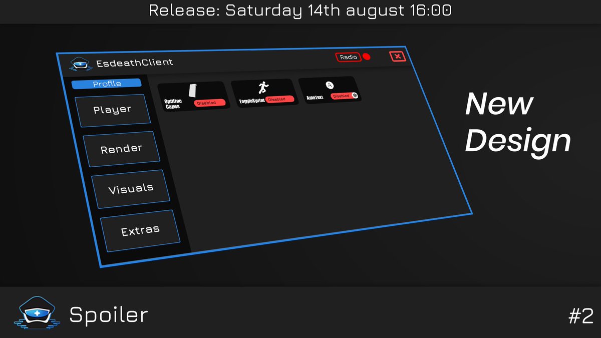 Der EsdeathClient 2.0 released Heute um 16:00 Uhr!

Hier ein kleiner Design-Spoiler 🥰