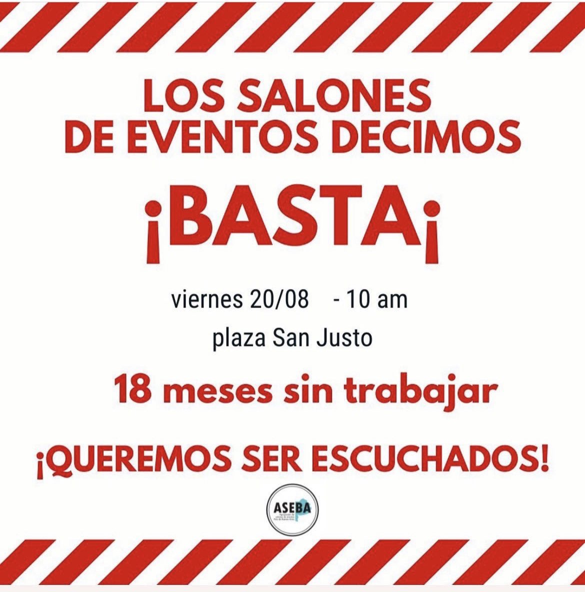Creo que debería intentar algo más que un “lo siento” y minimizar el problema del #cumple2020 <a href="/alferdez/">Alberto Fernández</a> Los salones de eventos se funden día a día sin poder hacer tan solo simples reuniones como las que #fabiola hizo en plena cuarentena. #HaganAlgoYa <a href="/AsebaArg/">Aseba.Arg</a>