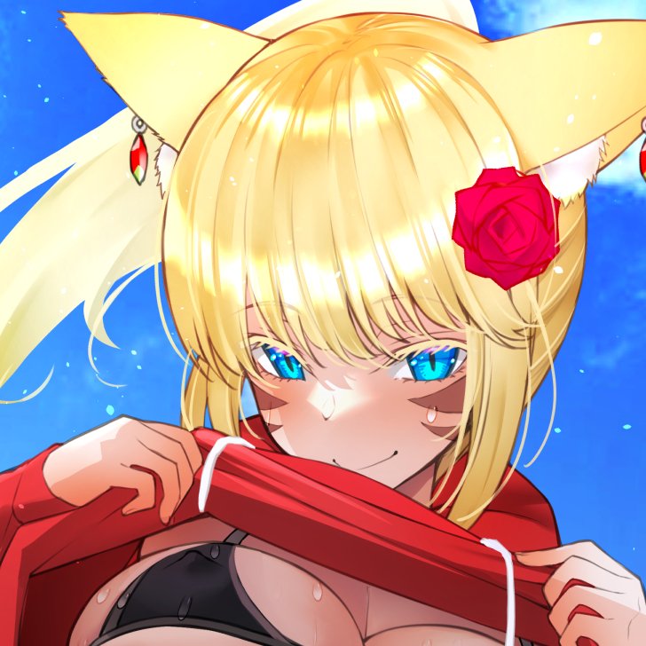 スパッツ&パーカーが可愛いミコッテさんがご自慢のおなかをチラ見せしてくるrkgk #FF14 #skeb #今日のらくがき 