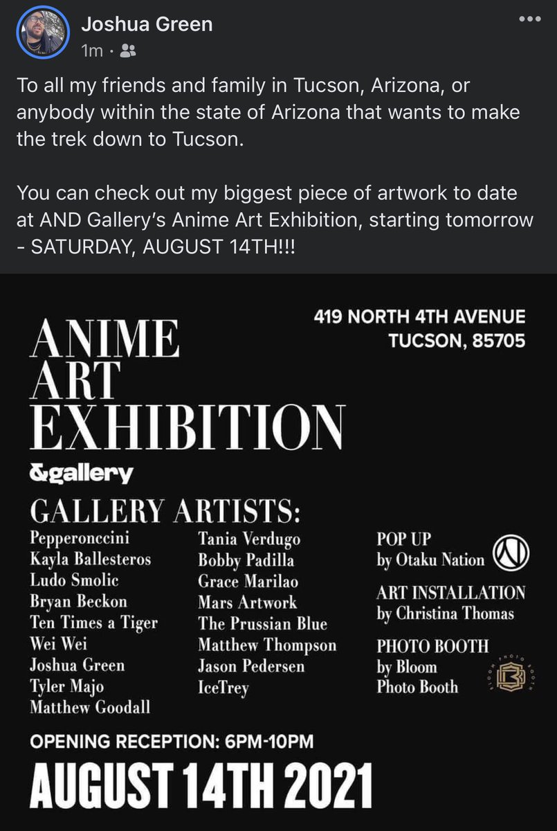 TUCSON, ARIZONA 

Don’t sleep on my GIGANTIC piece at  <a href="/a_n_d_gallery/">&gallery</a>’s Anime Art Exhibition, opening tomorrow August 14TH!