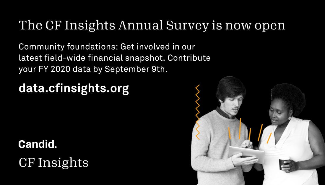 Our survey platform was completely revamped to make it easier than ever for community foundations to contribute to our field-wide snapshot. Share your FY 2020 data to be included in the latest findings: bit.ly/2VAgGou