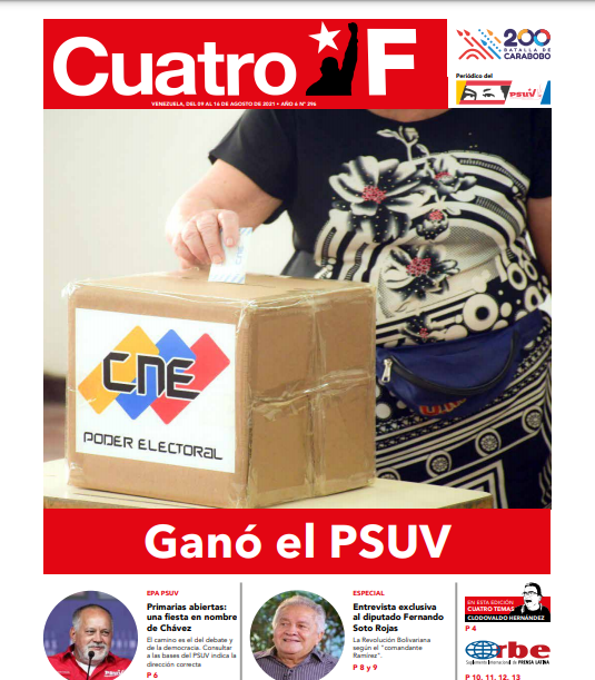 ¡GANÓ EL PSUV!

La edición Nº 296 de nuestro <a href="/CuatroFWeb/">Cuatro F Web</a> está imperdible: Descarga, lee y comparte en el siguiente enlace ---> bit.ly/3scPvw6 

#DaríoVivePorSiempre