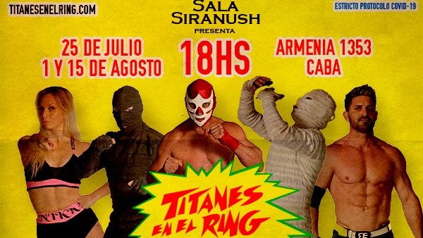 Este Domingo 15 de agosto, no te pierdas a <a href="/TEERoficial/">Titanes en el Ring</a> en Sala Siranush, veni festejar el día del niño con nosotros.  
Ultimas burbujas disponibles por titanes.com.ar o en la boleteria  de la sala, a partir de las 16hs, abonando únicamente en efectivo.  
Los Esperamos.