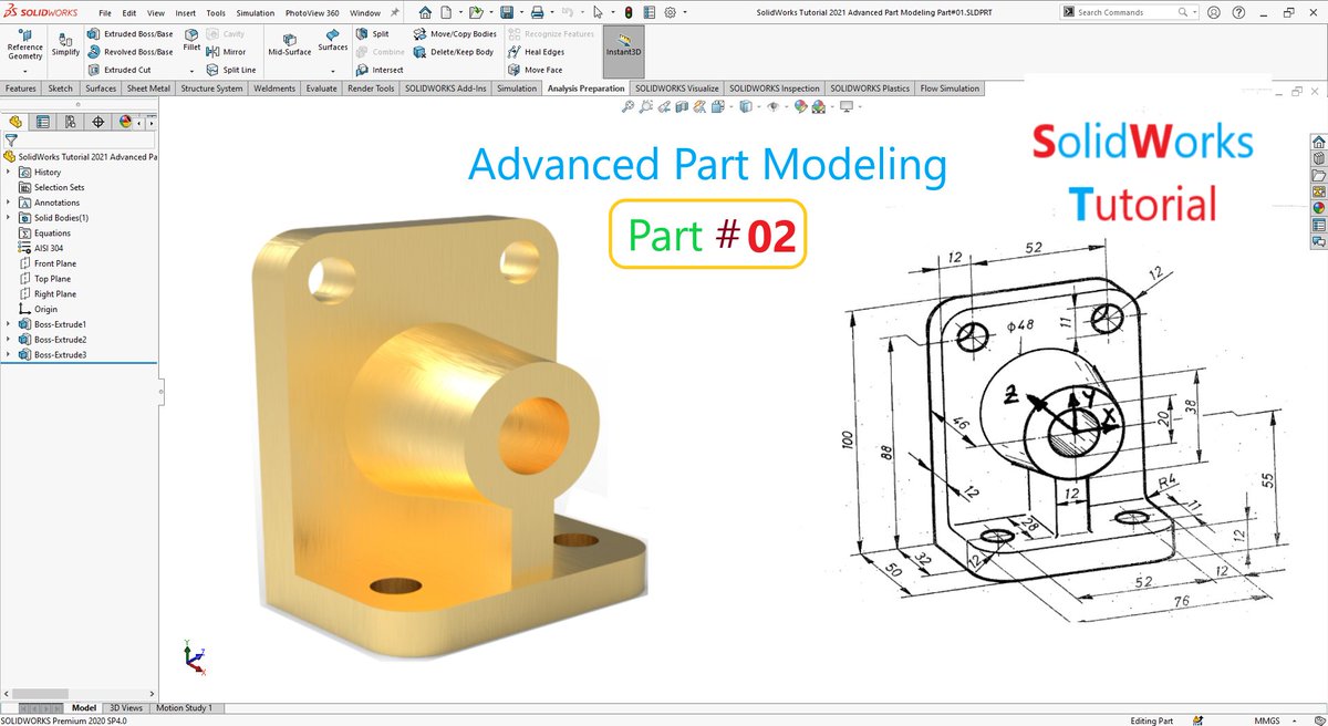 engr_faysal's tweet image. SolidWorks Tutorial 2021 Advanced Part Modeling Part # 02 youtu.be/icN-Jup_RiY via @YouTube