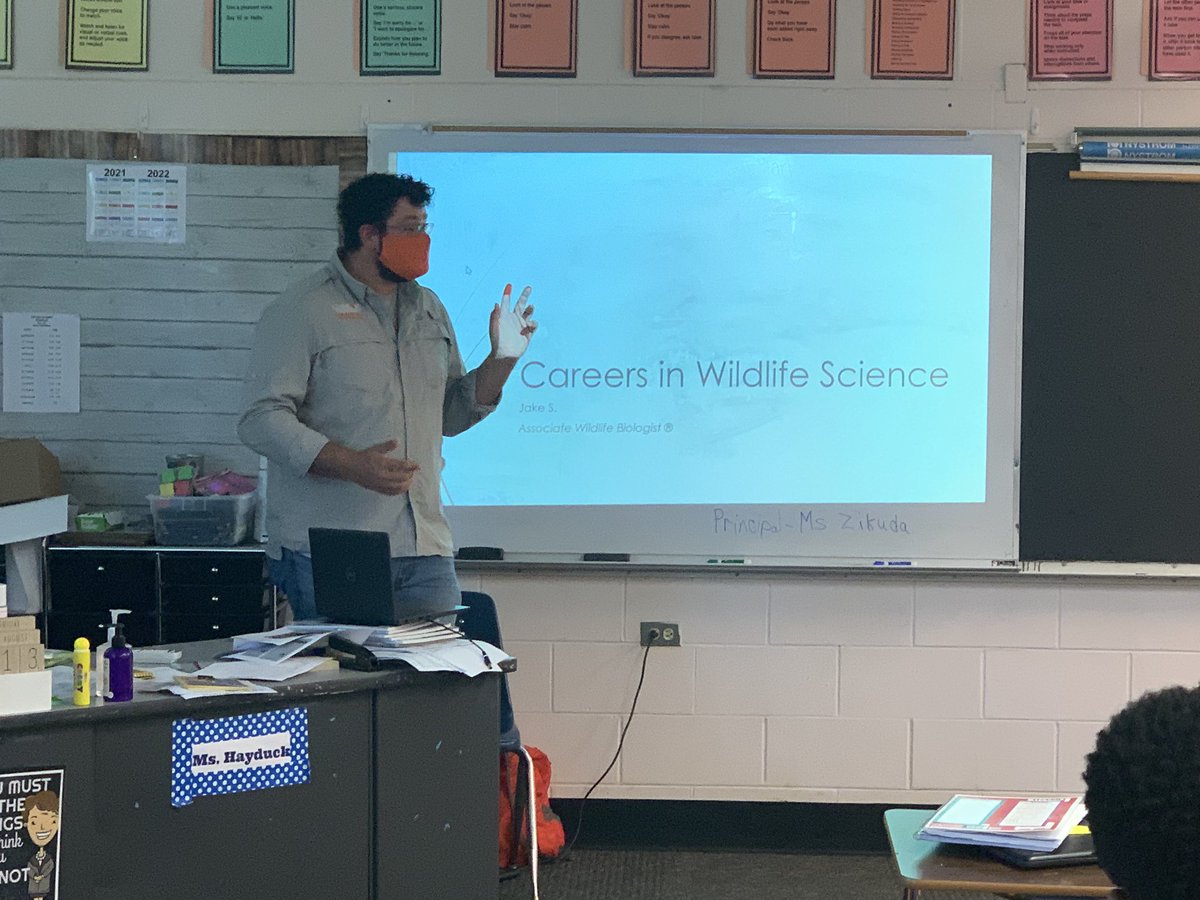 mshayduck's tweet photo. Hitting the ground running this week with our very first #BrightFutureFriday, a series of guest speakers from the community coming to talk to us about their careers. Today featured Jake Shurba, a wildlife biologist from Clemson University! Thanks Jake! @ClemsonUniv #ourndsec https://t.co/BDMMIRaOH4