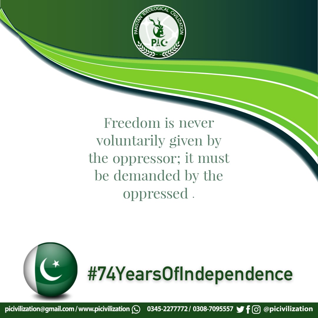 SamiaJanjua11's tweet photo. Liberty is not easily gain
This journey is full of pain
Passionated souls always claim
No paint٫ no gain
#74YearsOfIndependence
@PICivilization https://t.co/FjP3lmYXK4