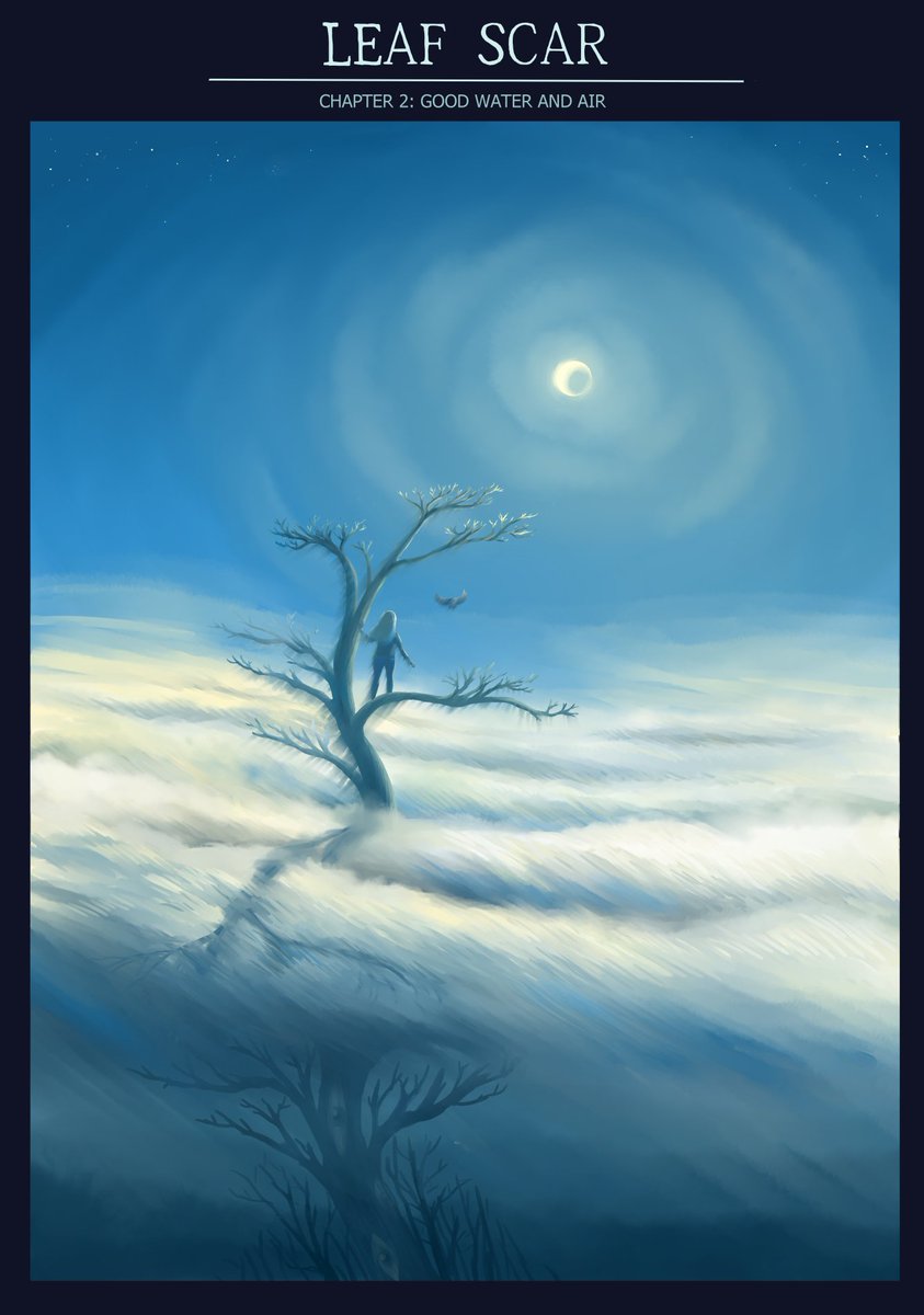 BingLizel's tweet photo. I didn't post on Monday about Mondays update bc I was camping on Mt. Shasta, but the new cover page went up on Monday 

#leafscar #comic #webcomic #webtoon #webcomicupdate #illustration #fantasy #moon https://t.co/iJWV7t4ifE