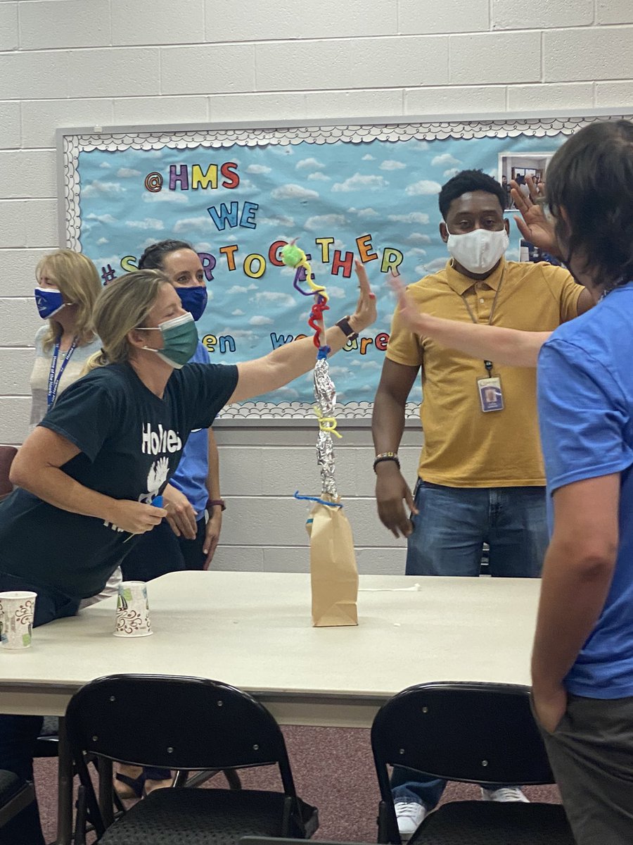 <a href="/HolmesMS_FCPS/">Holmes MS-FCPS</a> Instructional Leadership Team completed a community builder/stem challenge to “Support Harold the Hawk” to showcase collective efficacy for all Holmes Hawks