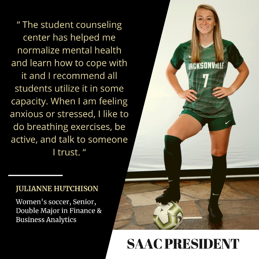 This week we are going to help you all get to know the E-Board! First up is our President Julianne!! She is a senior on the women’s soccer team!!🐬