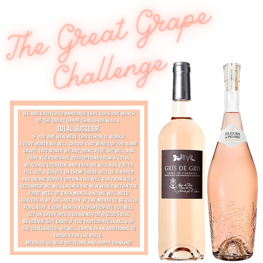 Have you participated in the Great Grape Challenge yet??? 🍶 
#roseallday #yeswayrose #greatgrapechallenge