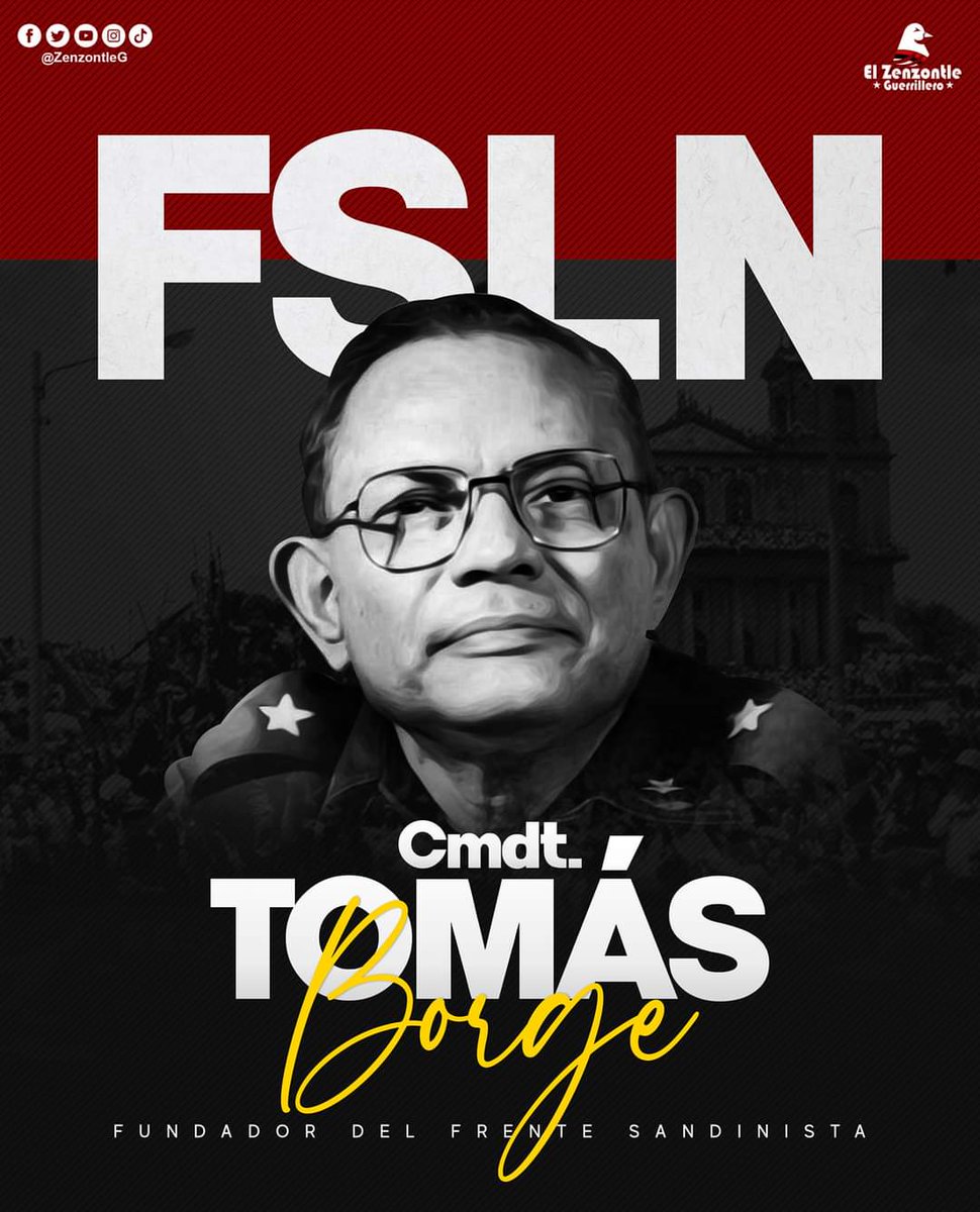 Comandante Tomás Borge un gran líder Revoluciónario y fundador del FSLN hoy celebramos tú natalicio Comandante y nuestro compromiso es seguir con tu ejemplo y Legado.
#VivaLaRevolucion 
#TomasBorge 
#TodosConAmor 
#NicaraguaLinda 
<a href="/cachorrita_t6/">Cachorrita</a> <a href="/TaniaPlomoFSLN/">Tania Martínez</a> 
<a href="/LysSantana1/">Lys Santana</a>