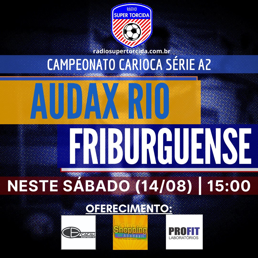 ⚽️📻 Dia de semifinal!

Ouça Audax Rio x Friburguense, valendo uma vaga na final da Taça Corcovado: neste sábado (14), a partir das 14h50, com transmissão da SUPER TORCIDA! #CariocaSérieA2 

radiosupertorcida.com.br