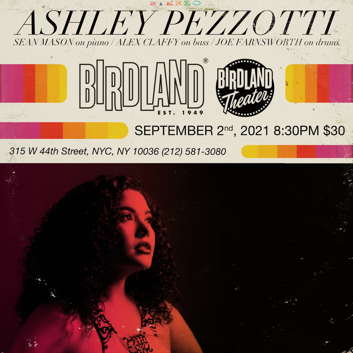 NYC - Mark your calendars!! I'll be performing at the Birdland Theater on September 2nd with a KILLING band! Sean Mason on piano, Alexander Claffy on bass, and Joseph Farnsworth on drums! Tickets are on sale now!! birdlandjazz.com/event/ashley-p…