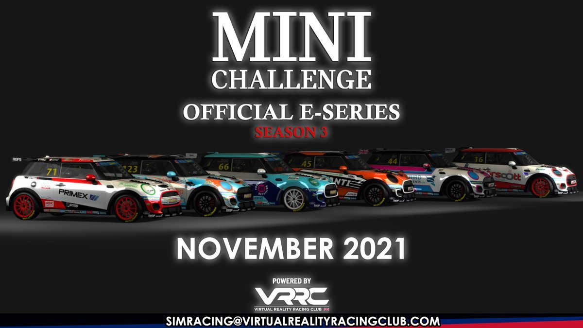 VERY pleased to announce that VRRC will be running Season 3 of the Official <a href="/MINIChallengeUK/">The MINI CHALLENGE UK</a> ESeries this winter.

#minichallenge #simracing #simracers #motorsport