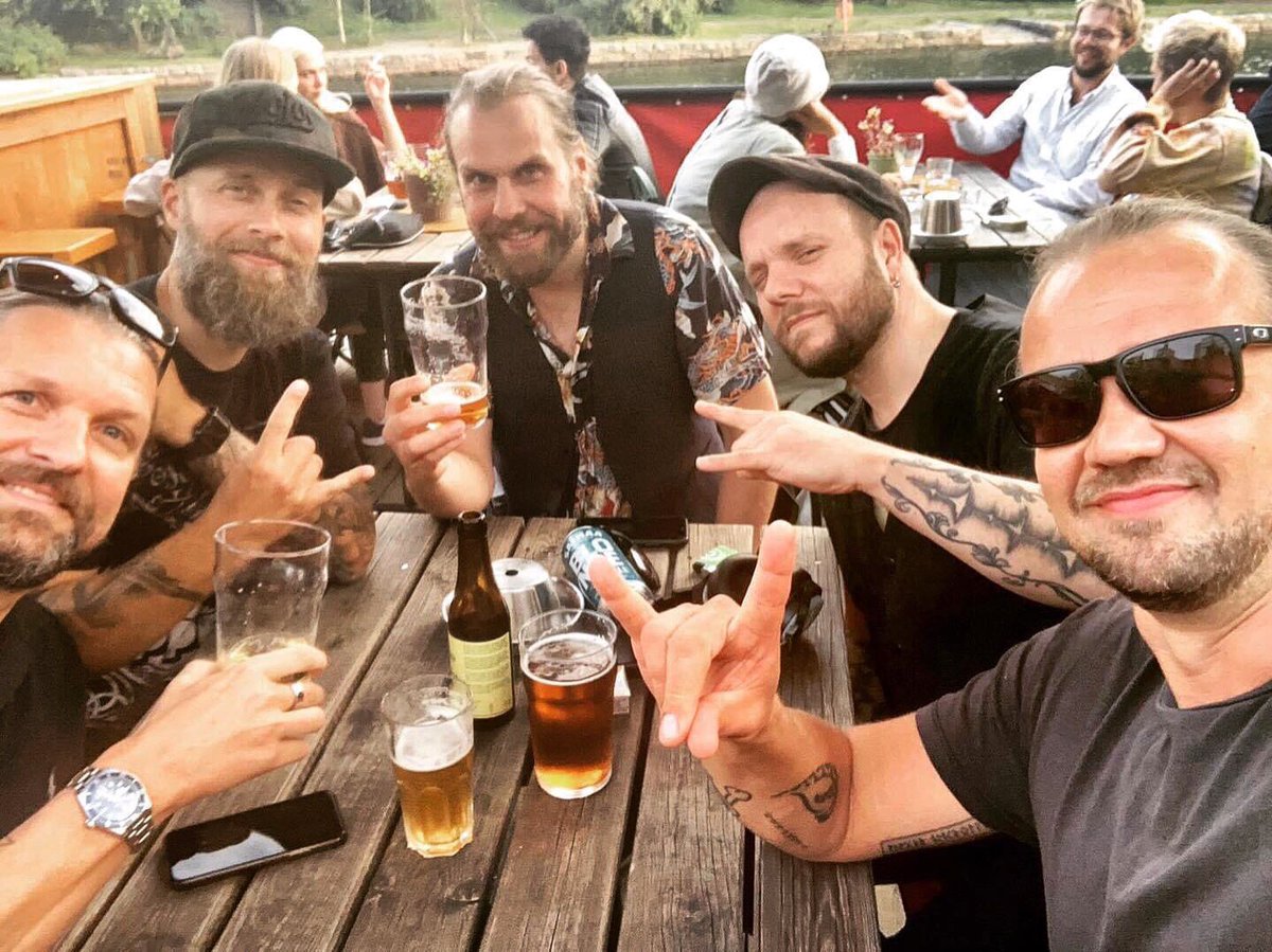 amorphis's tweet photo. There’s also some good news.... Meeting producer @JBogren in Helsinki to finish the new album🤘Working hard as you can see! #amorphis #amorphis14th #jensbogren https://t.co/XajmwhcGVA
