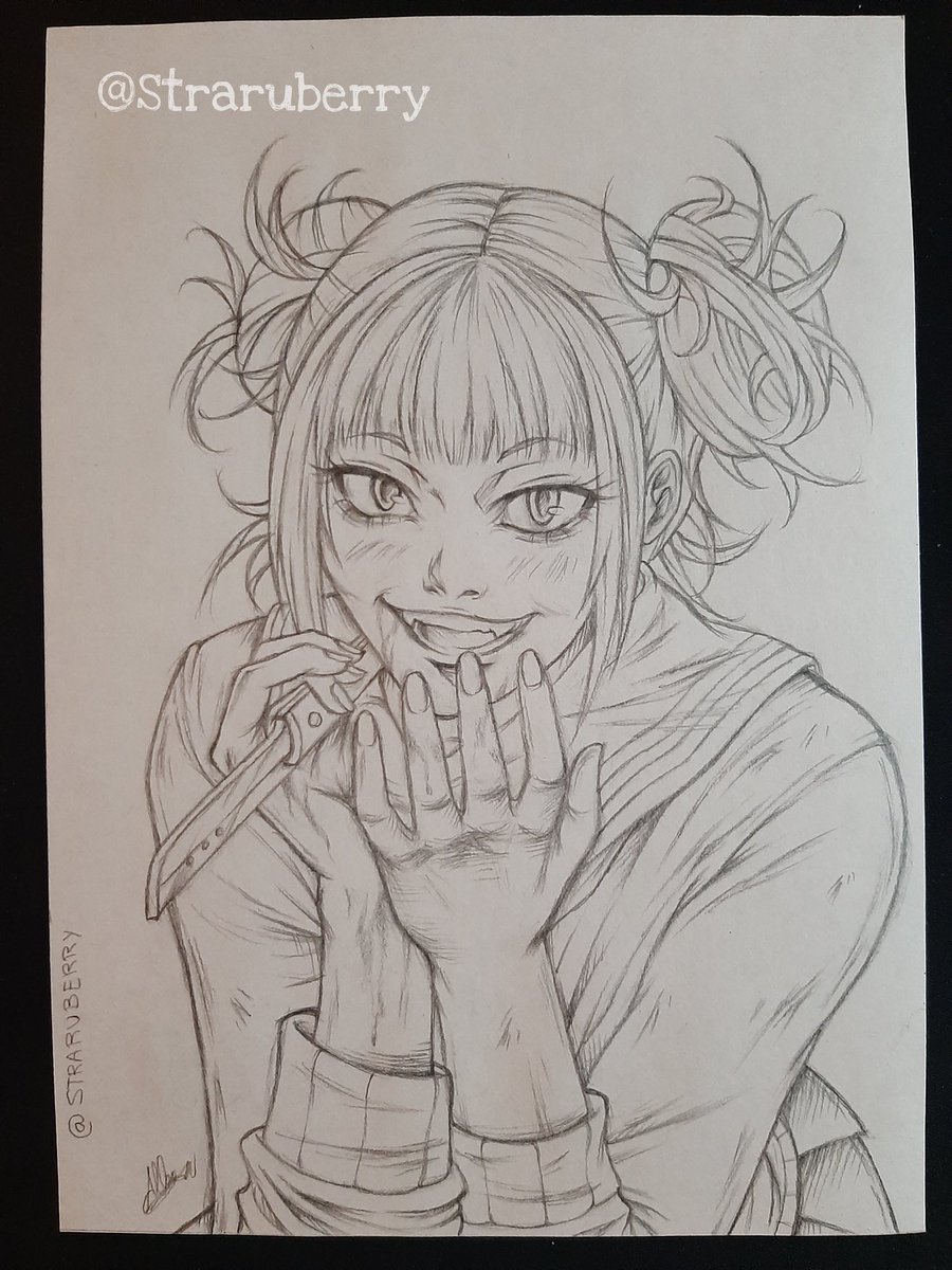 Straruberry's tweet photo. 🔪✨Toga Himiko ☆ BNHA ✨🔪

@YuuriUmbris quiso que el grafito A5 que ganó en mi último sorteo fuese para este personaje de #BokuNoHeroAcademia~ 

Es mi primer trabajo de dicho anime, y hacerla en tradicional me devolvió un poco a las raíces jj

¡Espero que os guste mucho! ✨❤ https://t.co/wfYIgItKw3