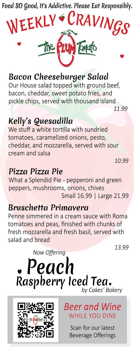 #PizzaFriday comin' in hot! See you guys this week and enjoy :)
.
.
.
#theplumtomato #itsaddictive #weeklycravings #foodislove #getinmybelly #colchesterct #salemct