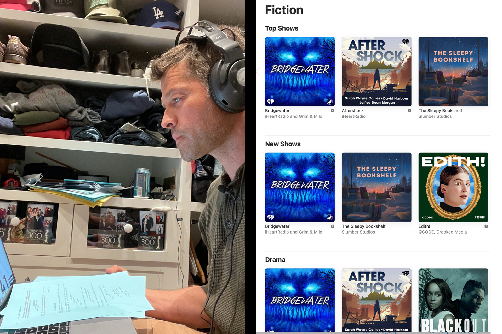 🦇 Misha Collins 🦇 on Twitter: "Even though I recorded in @dicksp8jr's closet, for the third week in a row @BridgewaterPod is #1 in fiction podcasts! Listen to it for free:
