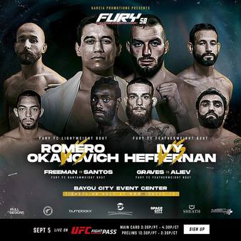 cromero1971's tweet photo. Can't wait to watch undefeated π¨π¦ lightweight @Genius_mma Anthony "The Genius" Romero compete in the Main Event at Fury FC 50. Don't miss it on UFC Fight Pass, September 5. #UFC #FuryFC50 #MMATwitter #Undefeatedchamp #lightweight #Thedarkside #Iridiumsportsagency #TheGenius https://t.co/lhE6ufj2RR