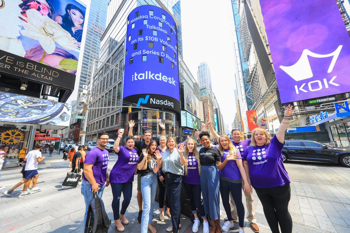 It's been quite a week at Talkdesk
💰Series D funding and tripling our valuation to $10B
🙋‍♀️Announced our new CFO; 50% of executive leadership team is now made up of women
☁️Made #17 on Forbes Cloud 100 
🥇Once again a Leader in the 2021 Gartner Magic Quadrant for #CCaaS 
<a href="/Nasdaq/">Nasdaq</a>